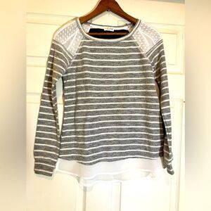 Maison Jules, gray and white, long sleeve shirt, excellent condition, size small